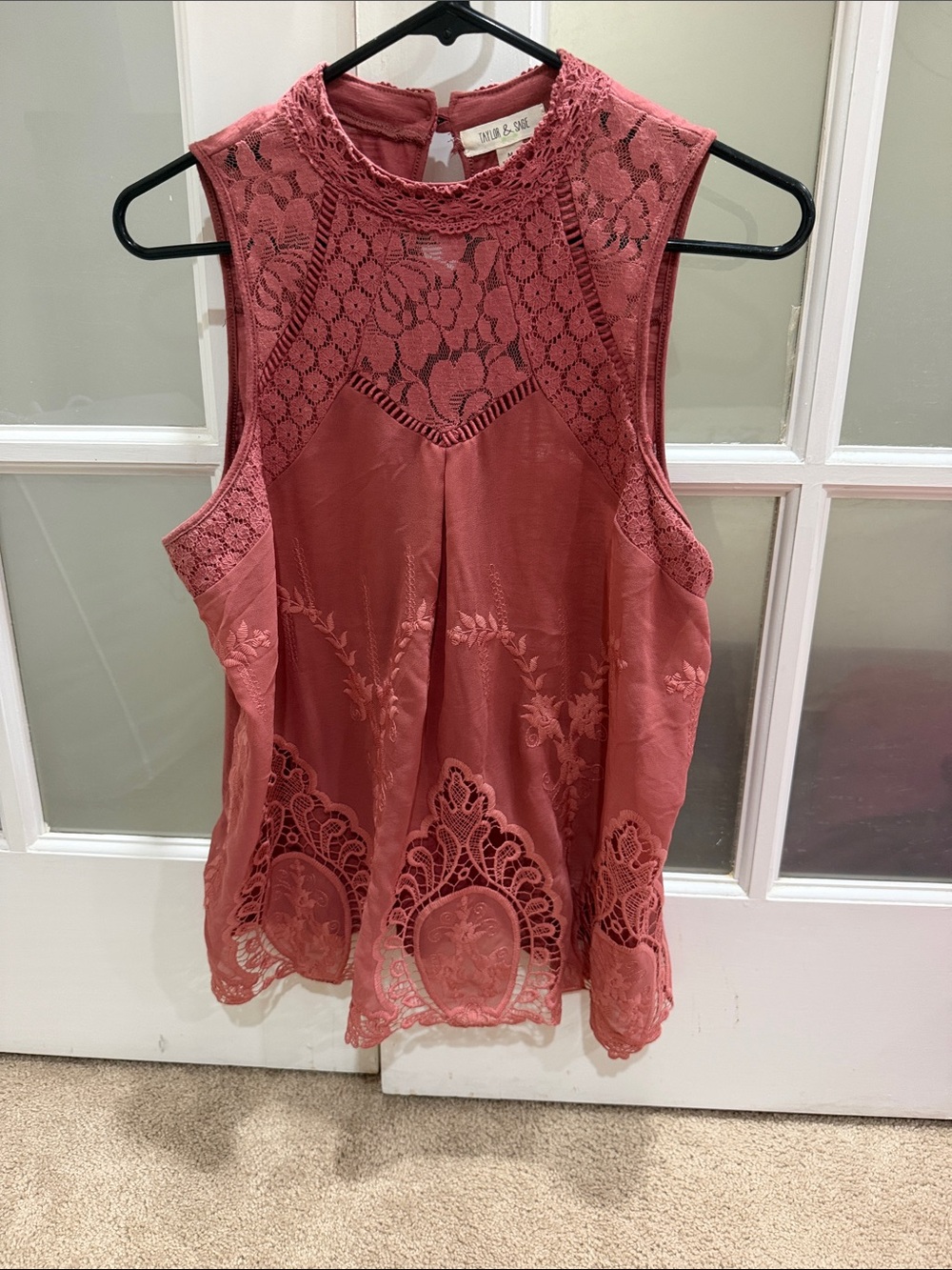 Free People Rose Lace Trim Sleeveless Camisole